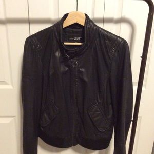 BLACK Rivet 100% Black Leather Jacket